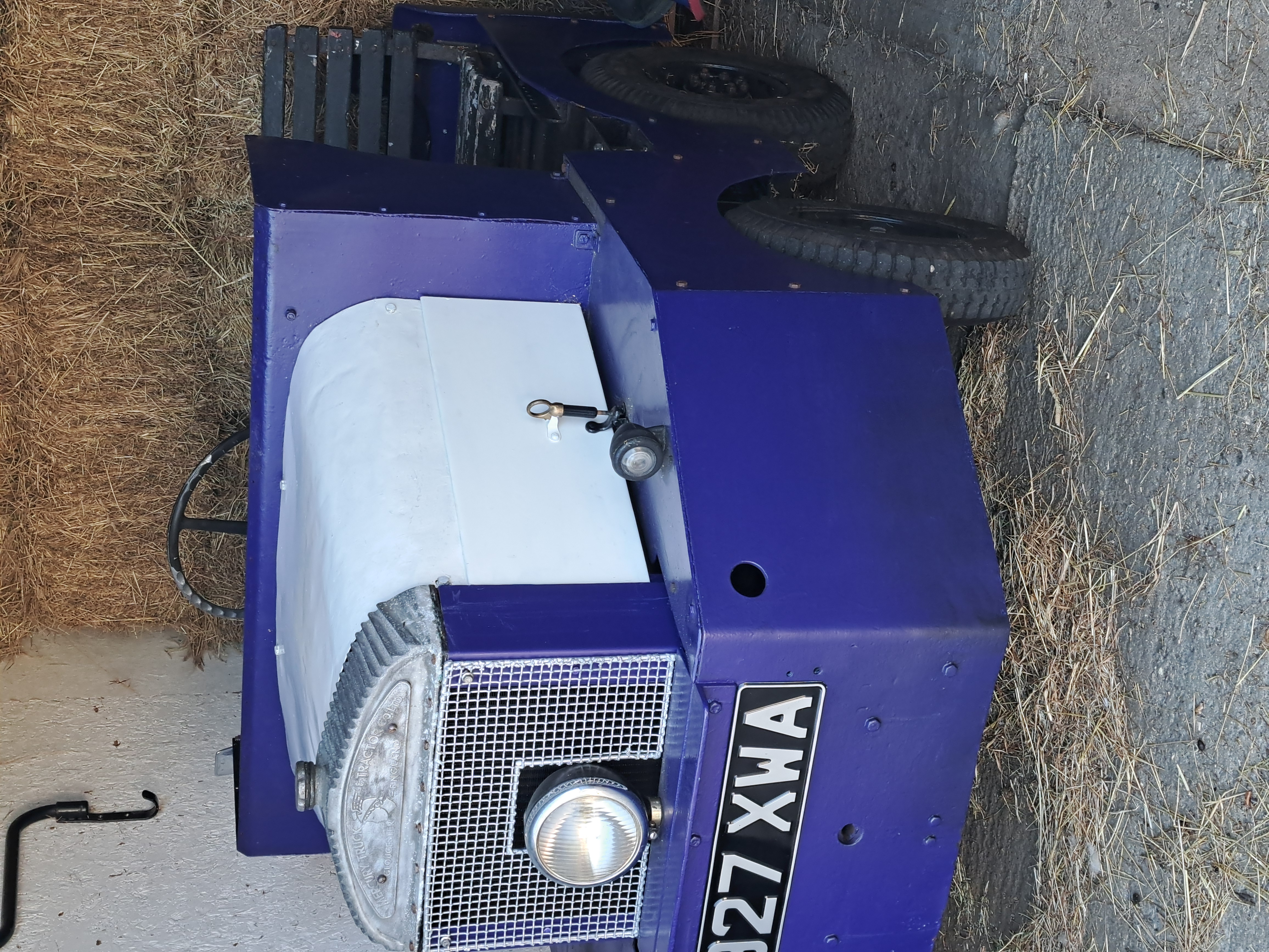 Front view of the 1959 Mercury airport baggage tug